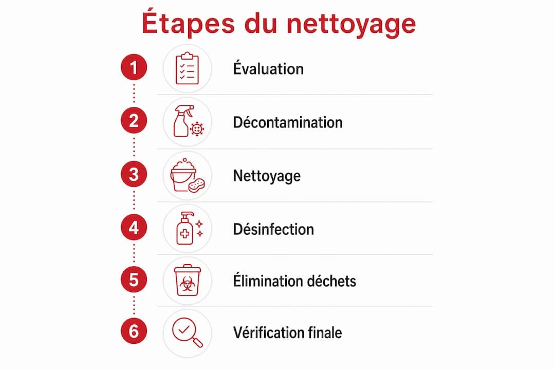 Infographie : les étapes d'un nettoyage extrême en profondeur